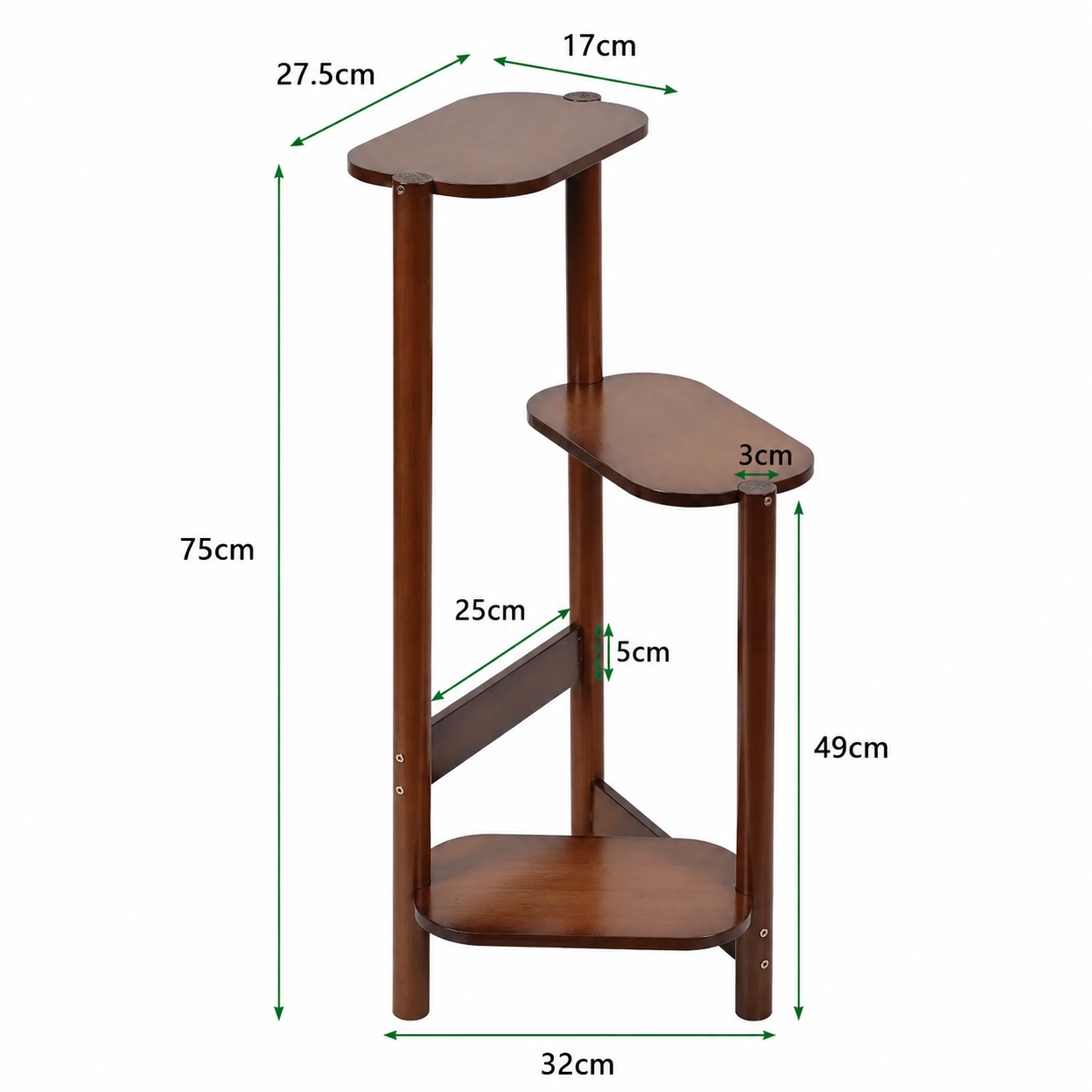 3-Tier Bamboo Plant Stands Indoor, Plant Stand Holder, Corner Plant Shelf, Plant Display Rack for Corner Balcony and Bedroom