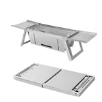 OEM Foldable Stainless Steel Charcoal BBQ Grill with Carry Handle, Portable Outdoor Barbecue Stove