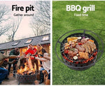 OEM 2-in-1 Outdoor Fire Pit and BBQ Grill with Mesh Dome 82cm