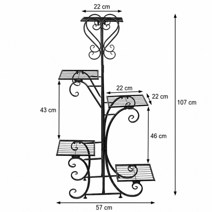 Heavy Duty 5-Tier Metal Plant Display Rack for Balcony Patio Garden Indoor Plants
