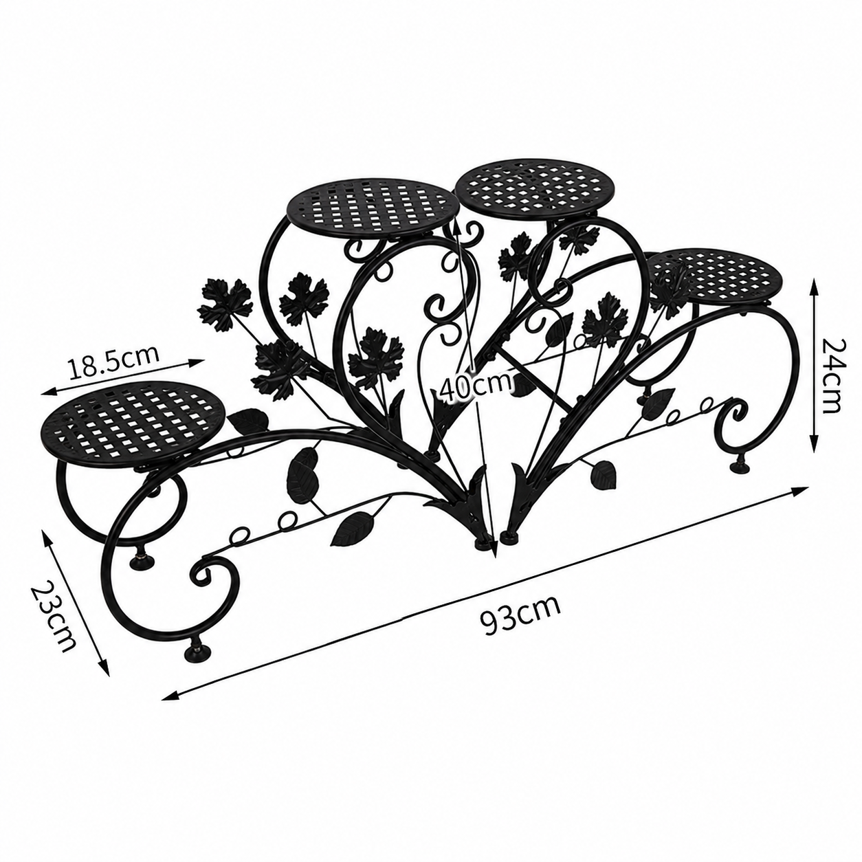 2-Pack Tall Plant Stand Metal Flower Pot Display Shelf for Indoor Outdoor Garden Décor