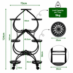 OEM Multifunctional 6 Tier Metal Plant Shelf Indoor Outdoor Flower Pot Stand Display Rack
