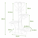 White Metal Plant Shelf 4 Tier Flower Pot Holder Display Rack for Patio Balcony Indoor Outdoor
