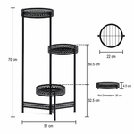 Foldable 3 Tier Metal Plant Stand Indoor Outdoor Flower Display Shelf for Patio Corner