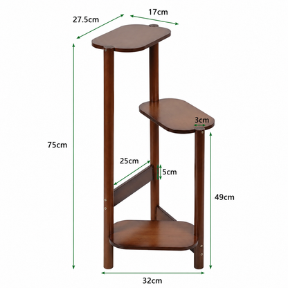 3-Tier Bamboo Plant Stands Indoor, Plant Stand Holder, Corner Plant Shelf, Plant Display Rack for Corner Balcony and Bedroom
