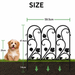 Black Decorative Garden Fence Panels 5 Pack Metal Border Edging for Lawn Patio Pathway