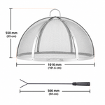 OEM Round Stainless Steel Fire Pit Spark Screen with Dual Handles 40 Inch