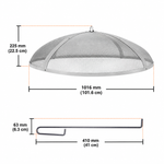 OEM Round Stainless Steel Fire Pit Spark Screen with Dual Handles 40 Inch