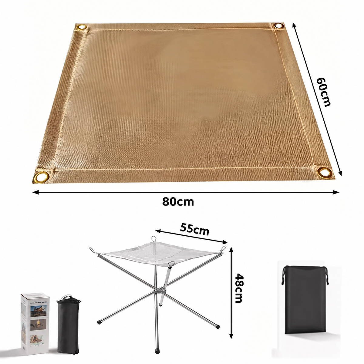 OEM Outdoor Camping Picnic BBQ Mat with Compact Folding Stand 80 x 60cm