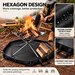 OEM Foldable Hexagonal Fire Pit Mat Heat Resistant Outdoor Protector 64 x 57cm