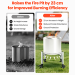 OEM Adjustable Stainless Steel Fire Pit Stand with 4 Locking Casters, Fits 38-68.5 cm Fire Pits
