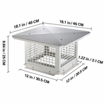 OEM Square Stainless Steel Chimney Cap with Mesh Guard and Dual Installation Design