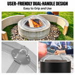 OEM Round Stainless Steel Fire Pit Spark Screen with Dual Handles 40 Inch