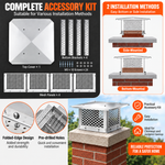 OEM Square Stainless Steel Chimney Cap with Mesh Guard and Dual Installation Design