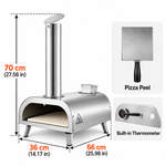 OEM Portable Pizza Oven with Built-In Thermometer for Outdoor Cooking 12-Inch