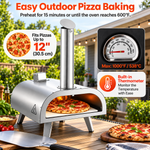 OEM Portable Pizza Oven with Built-In Thermometer for Outdoor Cooking 12-Inch