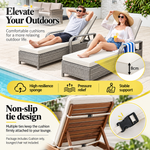 OEM Outdoor Chaise Lounge Cushion Beige Foldable Sunbed Chair Pad 183 x 54 cm