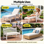 OEM Outdoor Chaise Lounge Cushion Beige Foldable Sunbed Chair Pad 183 x 54 cm