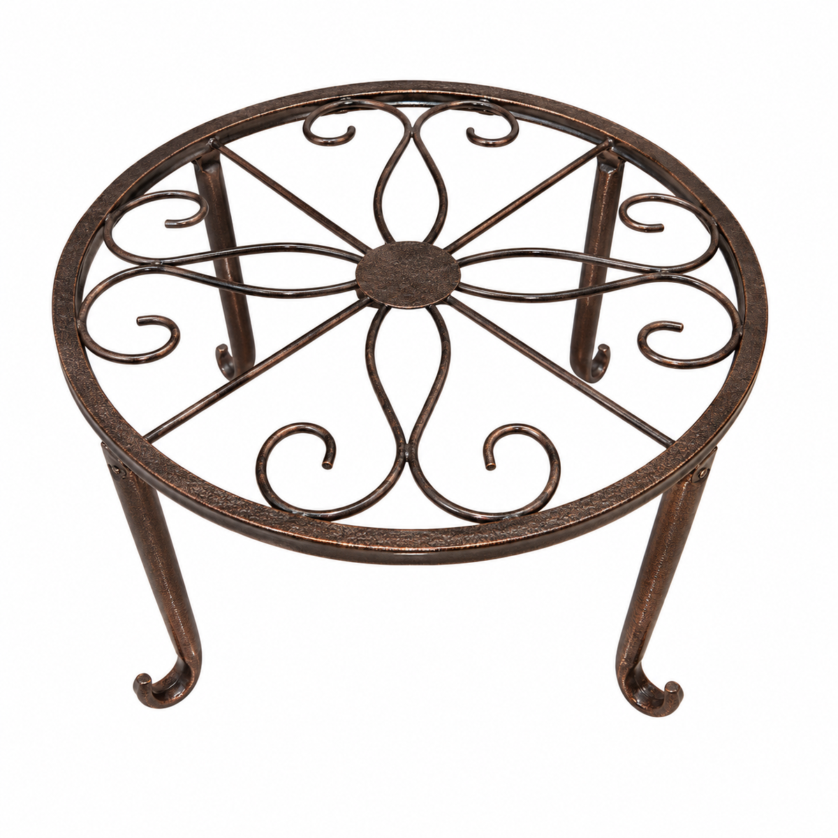OEM Heavy Duty Round Metal Plant Stand for Indoor Outdoor Planters Pots and Garden Display Brown