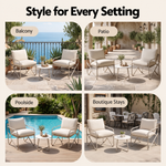 OEM Outdoor Balcony Bistro Set with 2 Armchairs & Coffee Table, Khaki, 3-Piece