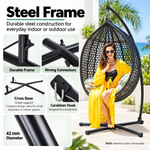 OEM A-Frame Freestanding Steel Hammock Chair Stand Black 110 x 210cm