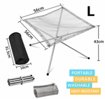 OEM Portable Camping Fire Pit Grill with Stainless Steel Mesh – Foldable Outdoor Bonfire Rack 56 cm