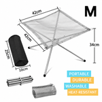 OEM Portable Camping Fire Pit Grill with Stainless Steel Mesh Foldable Outdoor Bonfire Rack 42 cm