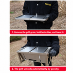 OEM Foldable Stainless Steel Charcoal BBQ Grill with Carry Handle, Portable Outdoor Barbecue Stove