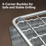 Stainless Steel Camping BBQ Grill Rack for Firewood Stove 21cm x 16cm x 13cm