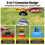 9-Burner Portable Camping Gas Stove with Stainless Steel Legs and Built-In Ignition
