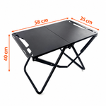 Portable Folding Table Carbon Steel Picnic Camping Table for Beach and Outdoor Black