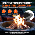 OEM Heavy Duty Steel Fire Pit Ring 9 Panel DIY Outdoor Firepit Liner 45 Inch