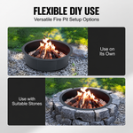 OEM Heavy Duty Steel Fire Pit Ring 9 Panel DIY Outdoor Firepit Liner 45 Inch