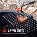 OEM Outdoor Steel Fire Pit Ring with 180° Swivel Grate 9 Panel Design 40 Inch