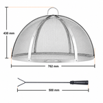 OEM Round Stainless Steel Fire Pit Spark Screen with Dual Handles 30 Inch