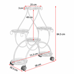 OEM 6 Tier Metal Plant Stand for Indoor Outdoor Garden Balcony Patio White