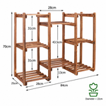 OEM Wooden Plant Stand 10 Pot Indoor Outdoor Flower Display Rack Brown 8 Tier