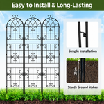 OEM 3 Pack Rustic Iron Garden Trellis Panels for Climbing Plants Black 220cm