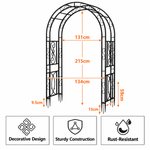 OEM Tall Metal Garden Arch Trellis for Climbing Plants and Events Black 215cm