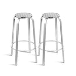 OEM Set of 2 Aluminum Bar Stools for Indoor and Outdoor Use 36 x 82cm