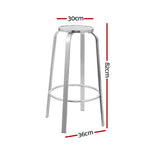 OEM Set of 2 Aluminum Bar Stools for Indoor and Outdoor Use 36 x 82cm