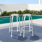 OEM Set of 2 Aluminum Bar Stools for Indoor and Outdoor Use 36 x 82cm