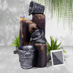 OEM Solar Powered 3-Tier Cascading Water Fountain with LED Lights 76cm