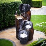 OEM Solar Powered 3-Tier Cascading Water Fountain with LED Lights 76cm
