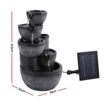 OEM Outdoor Solar Water Feature with 5-Tier Cascading Bowls Grey 51.5cm