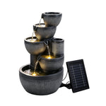 OEM Outdoor Solar Water Feature with 5-Tier Cascading Bowls Grey 51.5cm