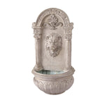 Wall Mount Solar Water Fountain with Lion Design LED Lights and Rechargeable Battery