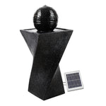 OEM Solar Powered Twisted Water Fountain with 4 LED Lights Black 85cm
