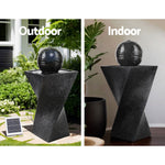 OEM Solar Powered Twisted Water Fountain with 4 LED Lights Black 85cm