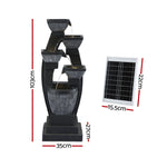 Solar Powered 5 Tier Cascading Water Fountain with LED Lights and Battery Backup